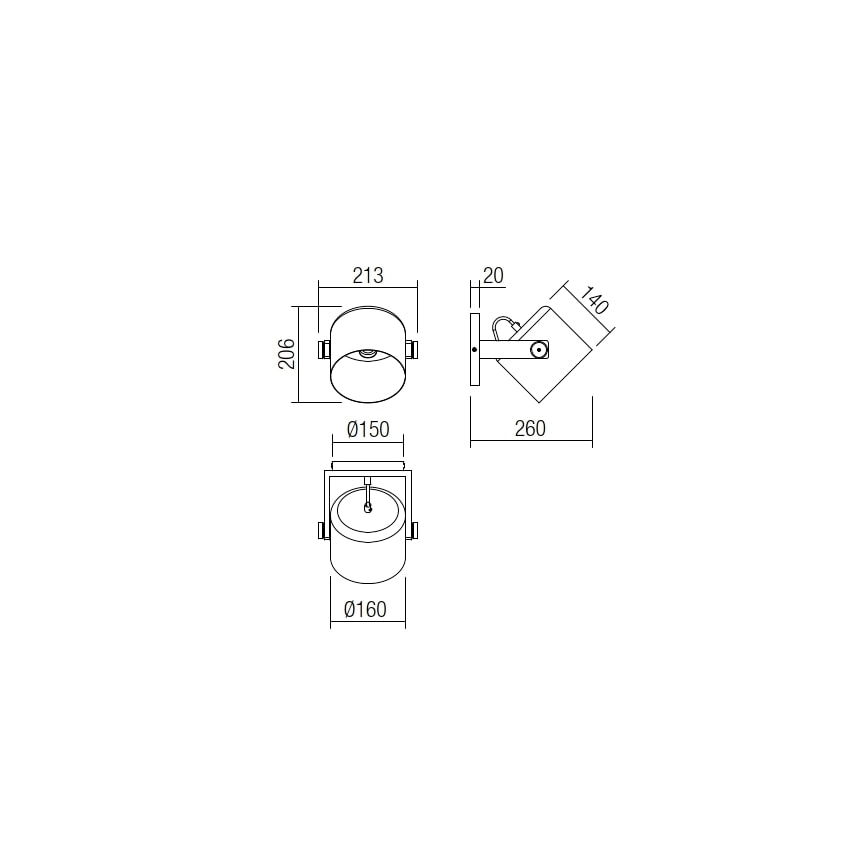 Redo 01-2399 - Wandleuchte POOH 1xE27/42W/230V Buche