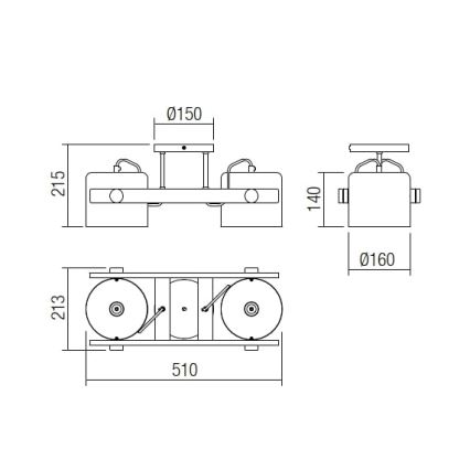 Redo 01-2400 - Deckenleuchte POOH 2xE27/42W/230V Buche