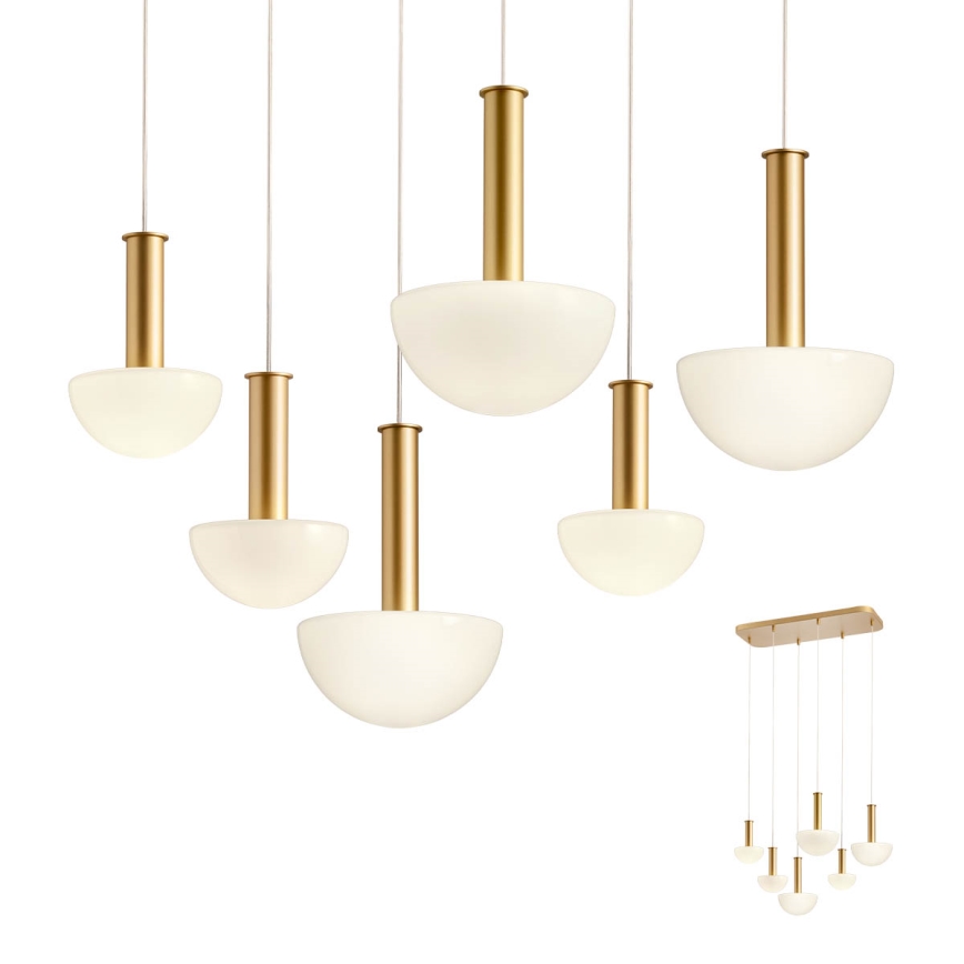 Redo 01-2476 - Pendelleuchte an Kabel LUMIEN 6xG9/10W/230V gold/weiß