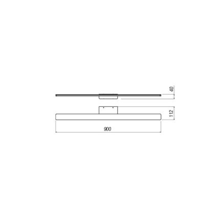 Redo 01-2508 - LED-Spiegelbeleuchtung für Badezimmer BARRIO LED/27,39W/230V 90 cm CRI 90 IP44 schwarz