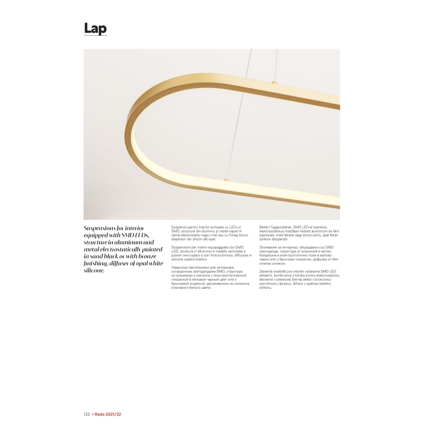 Redo 01-2523 - Dimmbare LED-Hängeleuchte LAP LED/32W/230V CRI 90 weiß
