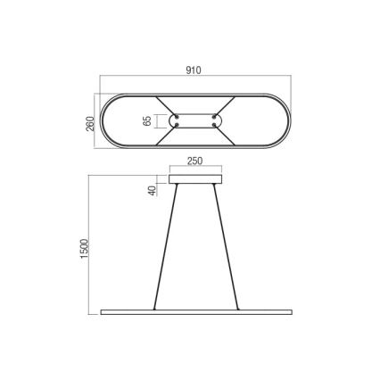 Redo 01-2523 - Dimmbare LED-Hängeleuchte LAP LED/32W/230V CRI 90 weiß