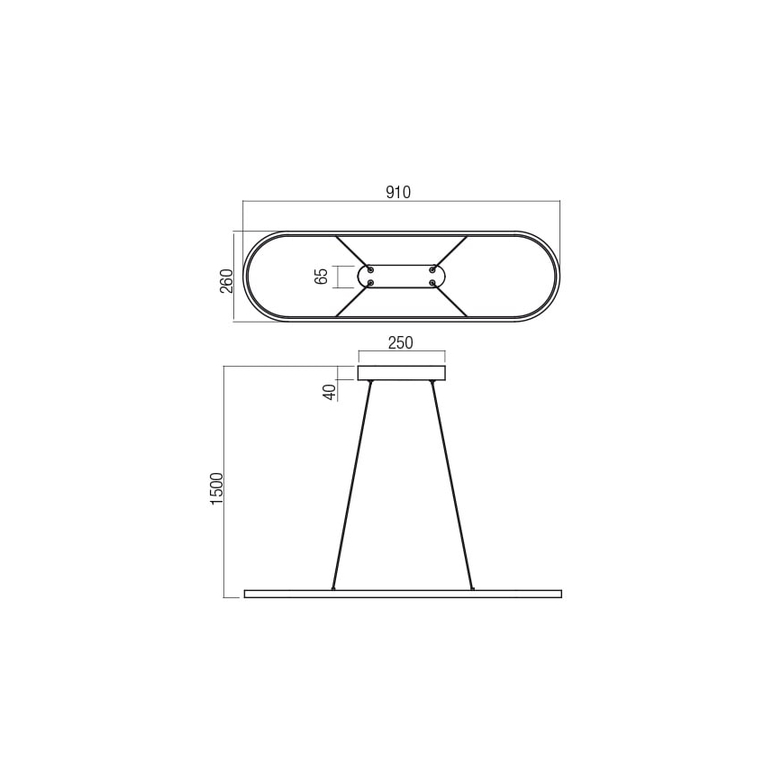 Redo 01-2523 - Dimmbare LED-Hängeleuchte LAP LED/32W/230V CRI 90 weiß