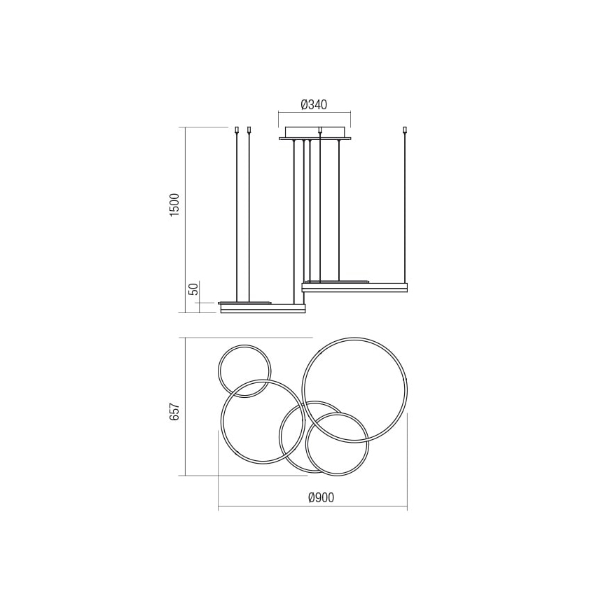 Redo 01-2607 - Dimmbarer LED-Kronleuchter an Aufhängung SIGUA LED/99W/230V CRI 90 3000K braun