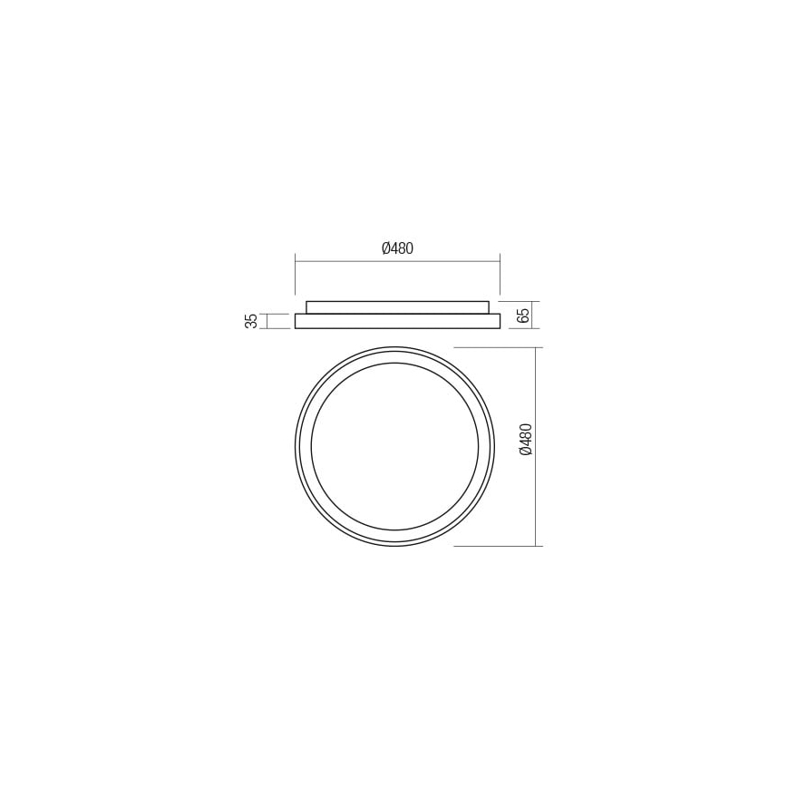 Redo 01-2668 - Dimmbare LED-Deckenleuchte ICONIC LED/40W/230V d 48 cm schwarz