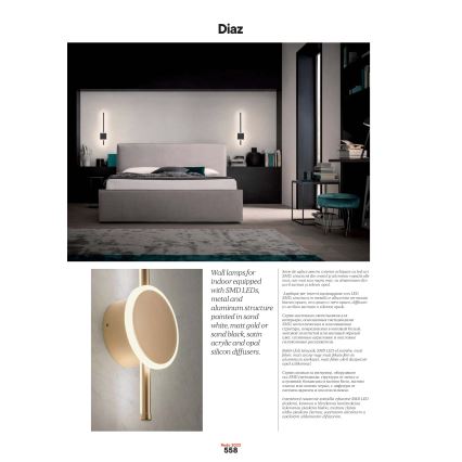 Redo 01-2697 - LED-Wandleuchte DIAZ LED/20W/230V CRI 90 goldfarben