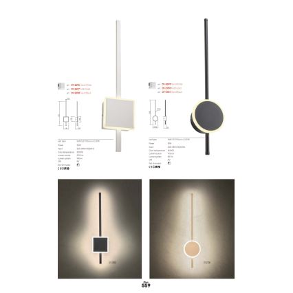 Redo 01-2697 - LED-Wandleuchte DIAZ LED/20W/230V CRI 90 goldfarben