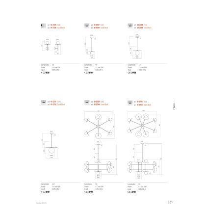 Redo 01-2733 - Deckenleuchte an Stange PLATO 6xG9/10W/230V golden
