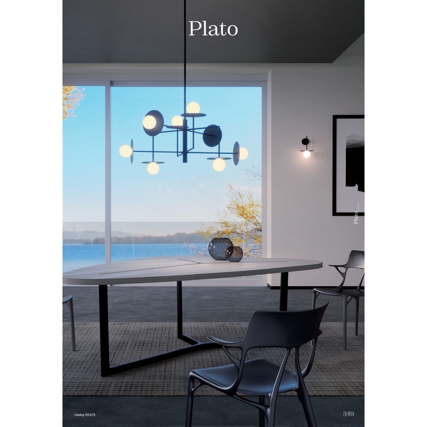 Redo 01-2734 - Deckenleuchte an Stange PLATO 6xG9/10W/230V schwarz