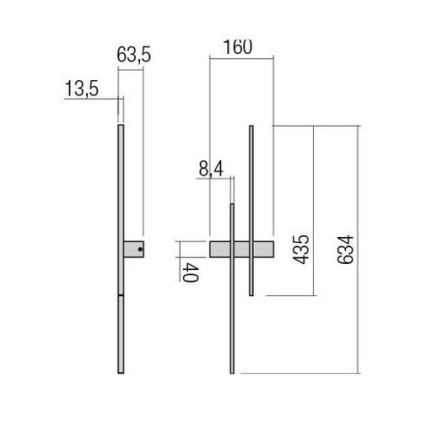 Redo 01-2744 - LED-Wandleuchte TANGENT LED/13W/230V CRI 90 weiß
