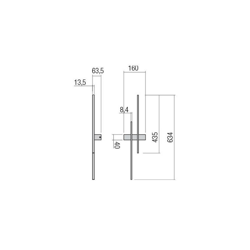 Redo 01-2744 - LED-Wandleuchte TANGENT LED/13W/230V CRI 90 weiß