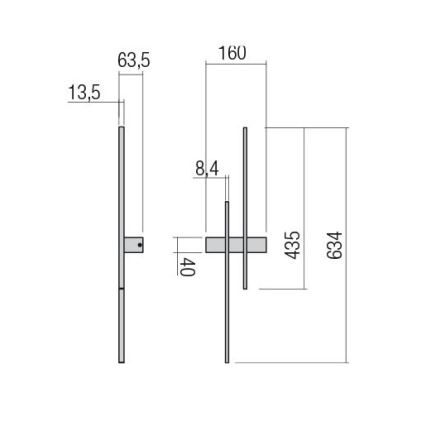 Redo 01-2745 - LED-Wandleuchte TANGENT LED/13W/230V CRI 90 schwarz