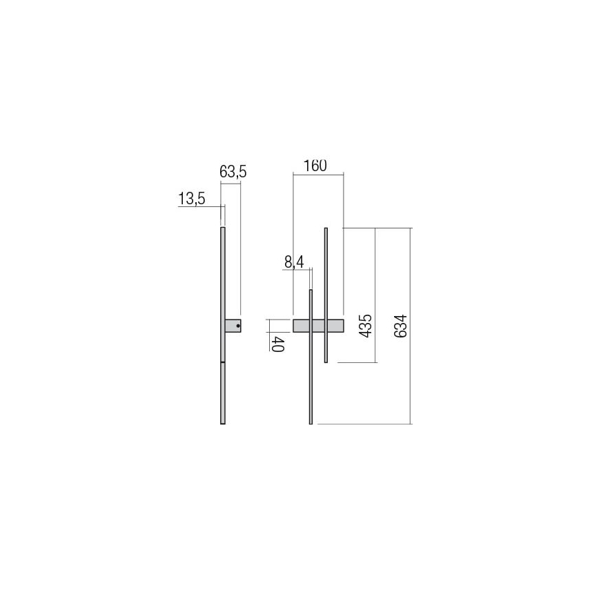 Redo 01-2745 - LED-Wandleuchte TANGENT LED/13W/230V CRI 90 schwarz