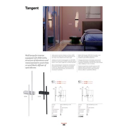 Redo 01-2746 - LED-Wandleuchte TANGENT LED/13W/230V 3000K 63,4 cm CRI 90 weiß