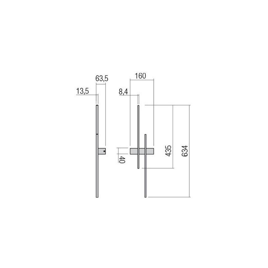 Redo 01-2746 - LED-Wandleuchte TANGENT LED/13W/230V 3000K 63,4 cm CRI 90 weiß