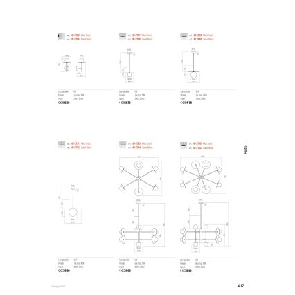 Redo 01-2753 - Pendelleuchte PLATO an Stange, 8xG9/10W/230V, schwarz