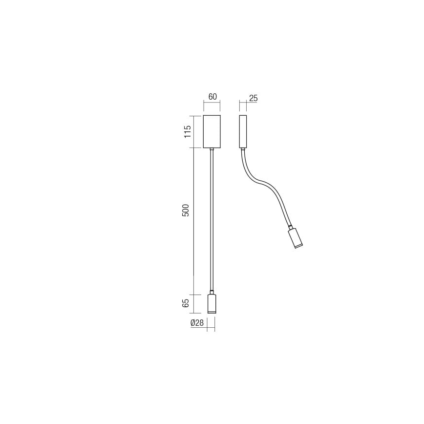 Redo 01-2754 - LED Flexibles Leselicht WALLIE LED/3W/230V USB CRI 90 Weiß