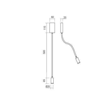 Redo 01-2755 - LED-Wandlampe WALLIE LED/3W/230V USB CRI 90 schwarz