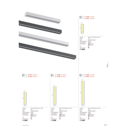 Redo 01-2767 - LED-Wandleuchte PLOT LED/35W/230V 120 cm schwarz