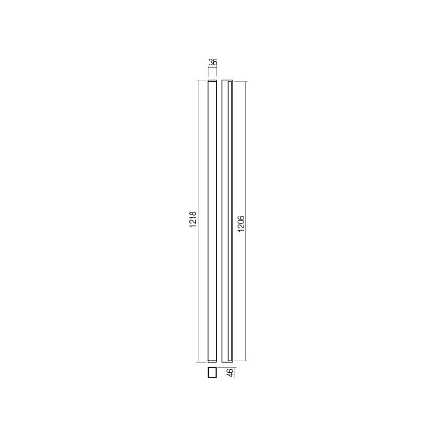 Redo 01-2767 - LED-Wandleuchte PLOT LED/35W/230V 120 cm schwarz