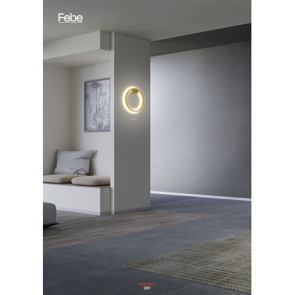 Redo 01-2817 - Dimmbare LED-Wandleuchte FEBE LED/24W/230V golden