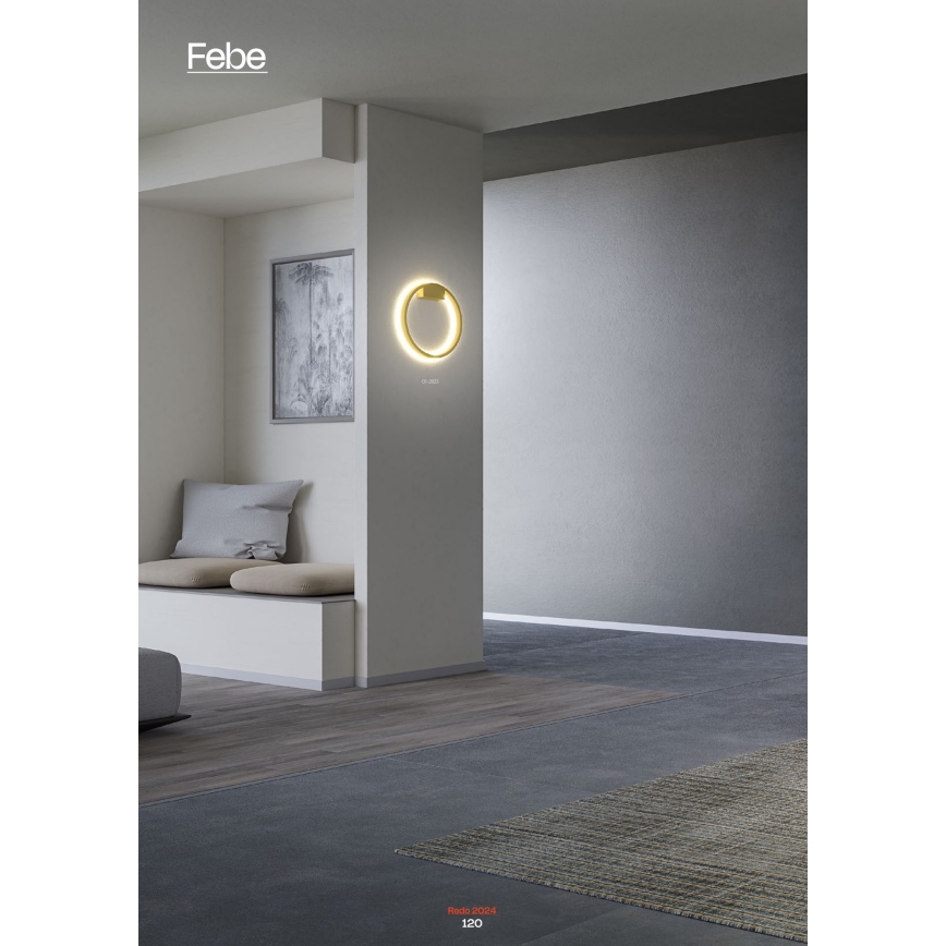 Redo 01-2835 - Dimmbare LED-Wandleuchte FEBE LED/24W/230V gold