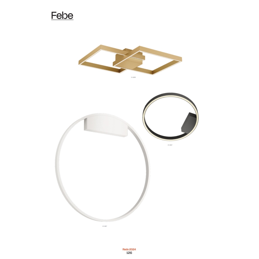 Redo 01-2835 - Dimmbare LED-Wandleuchte FEBE LED/24W/230V gold