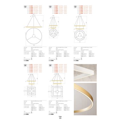 Redo 01-2835 - Dimmbare LED-Wandleuchte FEBE LED/24W/230V gold