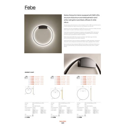 Redo 01-2835 - Dimmbare LED-Wandleuchte FEBE LED/24W/230V golden