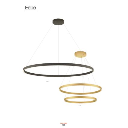 Redo 01-2889 - LED-dimmbare Pendelleuchte an Kabel FEBE LED/62W/230V goldfarben