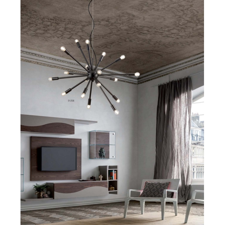 Redo 01-2936 - Hängeleuchte STELLAR 18xE14/25W/230V schwarz