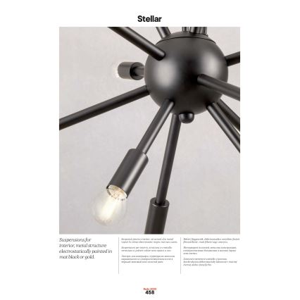 Redo 01-2936 - Hängeleuchte STELLAR 18xE14/25W/230V schwarz