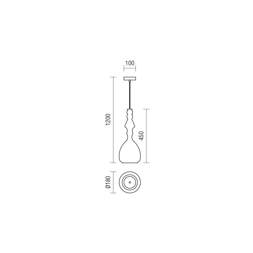 Redo 01-2938 - Pendelleuchte mit Kabel AMBIX 1xE27/42W/230V Ø 18 cm grau