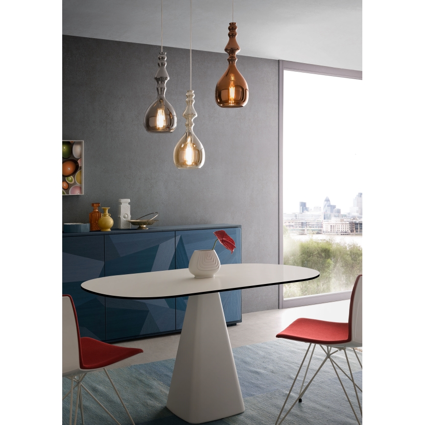 Redo 01-2939 - Pendelleuchte am Kabel AMBIX 1xE27/42W/230V Ø 18 cm braun