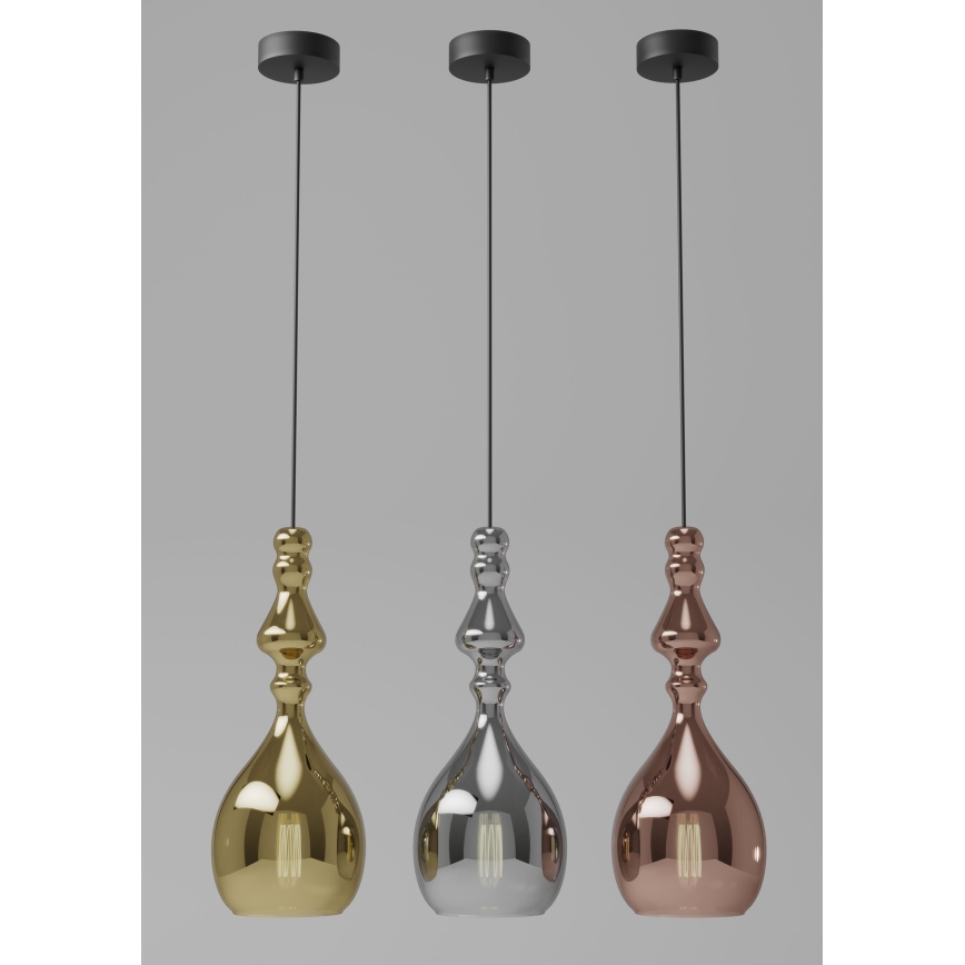 Redo 01-2939 - Pendelleuchte am Kabel AMBIX 1xE27/42W/230V Ø 18 cm braun