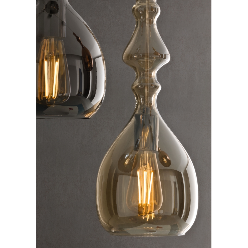 Redo 01-2939 - Pendelleuchte am Kabel AMBIX 1xE27/42W/230V Ø 18 cm braun