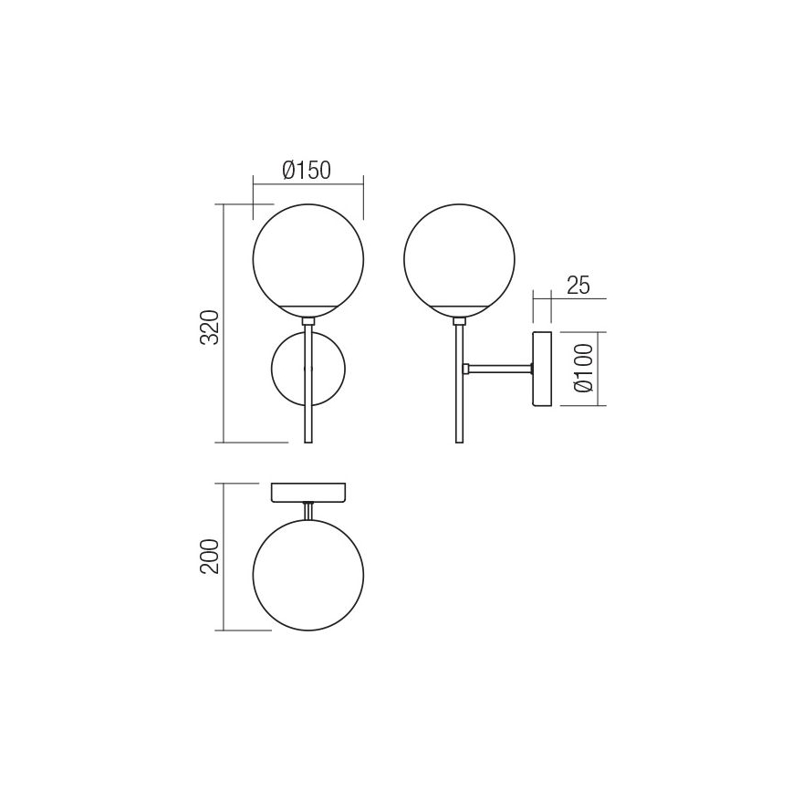 Redo 01-2942 - Wandleuchte MUNDI 1xE14/28W/230V Kupfer/Rauchglas
