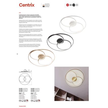 Redo 01-2973 - LED-Deckenleuchte CENTRIX LED/92W/230V bronzen