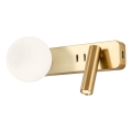 Redo 01-2992 - LED-Wandleuchte OASIS LED/3W/230V + 1xG9/10W USB CRI 90 Bronze