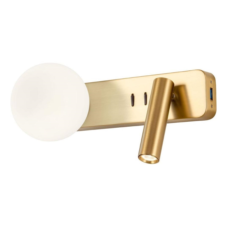 Redo 01-2992 - LED-Wandleuchte OASIS LED/3W/230V + 1xG9/10W USB CRI 90 Bronze