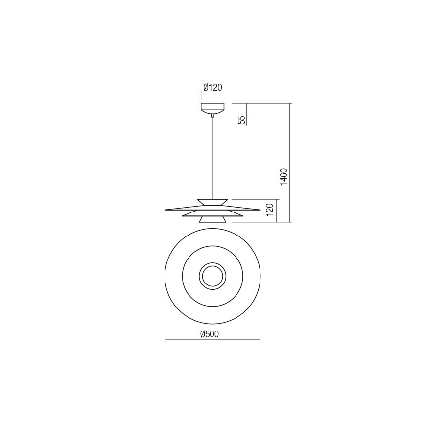 Redo 01-3001 - LED-Pendelleuchte mit Kabelaufhängung FARGO LED/16,5W/230V CRI 90 Ø 50 cm schwarz/gold