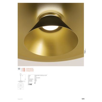 Redo 01-3003 - LED-Pendelleuchte mit Seilabhängung FARGO LED/16,5W/230V CRI 90 Ø 50 cm beige/weiß