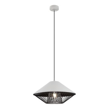 Redo 01-3004 - Pendelleuchte an Kabel GRILL 1xE27/42W/230V Ø 39,6 cm schwarz/weiß