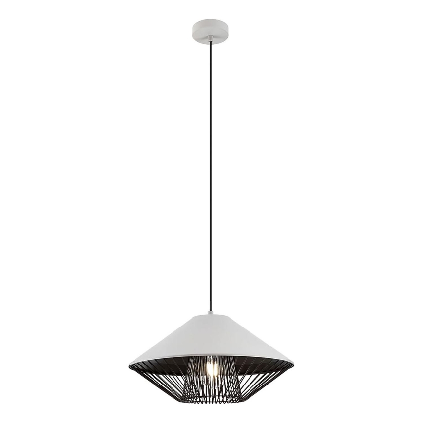 Redo 01-3004 - Pendelleuchte an Kabel GRILL 1xE27/42W/230V Ø 39,6 cm schwarz/weiß