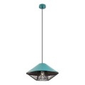 Redo 01-3006 - Pendelleuchte mit Kabelaufhängung GRILL 1xE27/42W/230V Ø 39,6 cm schwarz/türkis