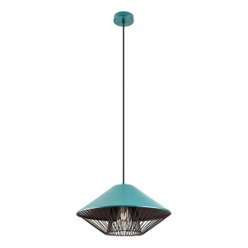 Redo 01-3006 - Pendelleuchte mit Kabelaufhängung GRILL 1xE27/42W/230V Ø 39,6 cm schwarz/türkis