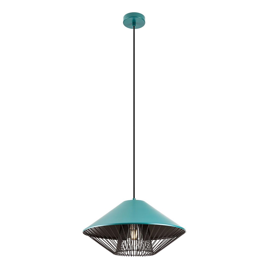 Redo 01-3006 - Pendelleuchte mit Kabelaufhängung GRILL 1xE27/42W/230V Ø 39,6 cm schwarz/türkis