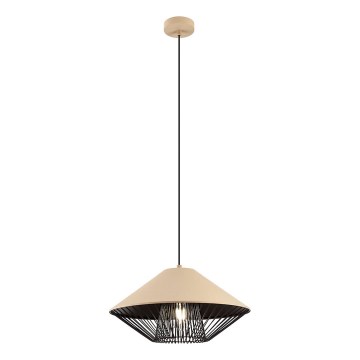 Redo 01-3007 - Pendelleuchte an Kabel GRILL 1xE27/42W/230V Ø 39,6 cm schwarz/beige