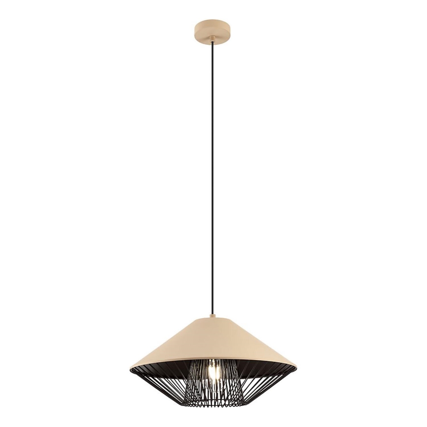 Redo 01-3007 - Pendelleuchte an Kabel GRILL 1xE27/42W/230V Ø 39,6 cm schwarz/beige