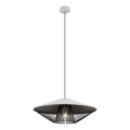 Redo 01-3008 - Hängeleuchte mit Kabel GRILL 1xE27/42W/230V Ø 49,5 cm schwarz/weiß